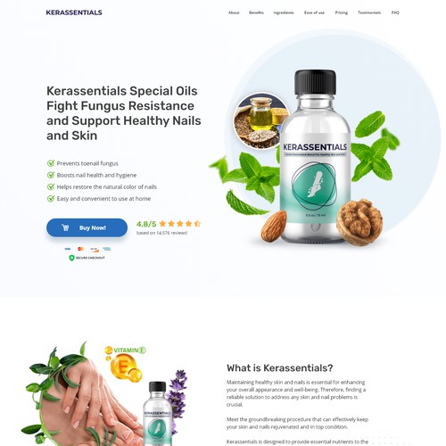 Health product landing page