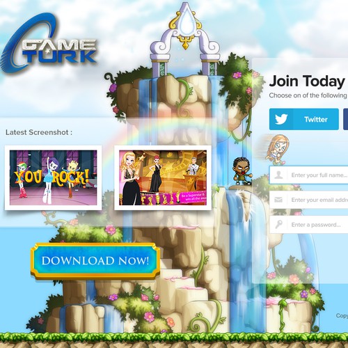 Landing page for an online game (Guarenteed)