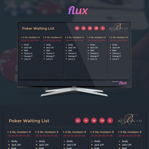 Design for Poker Waiting List Screen