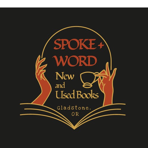 Spoke + Word - Edgy logo for a pop up book shop featuring queer and women authors