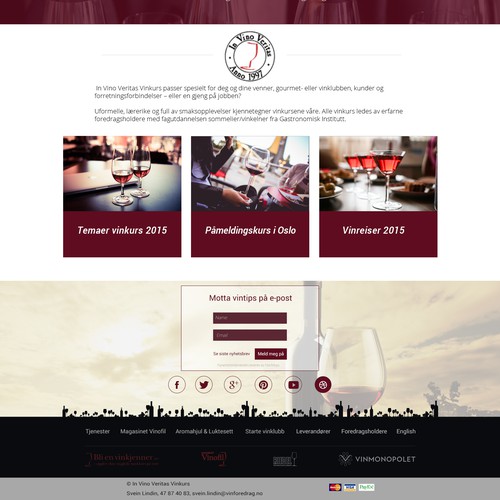 Leading wine critic in Norway needs new, modern web design