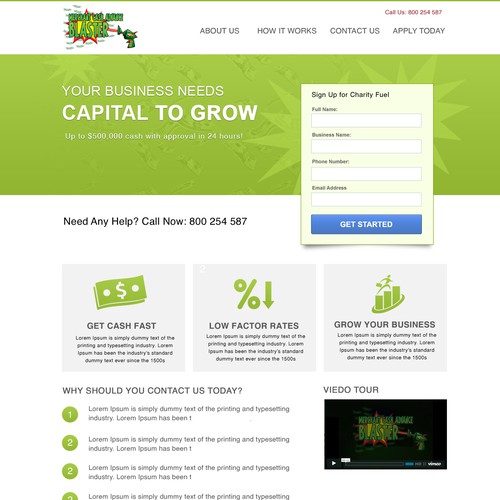 Create the next website design for Merchant Cash Advance Blaster