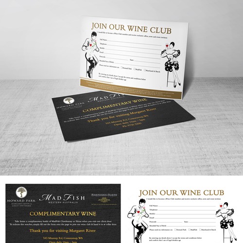 Flyer for a wine club
