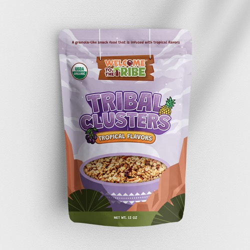 Packaging Design for FruTropics® Tribal Clusters Mix - Granola Snack