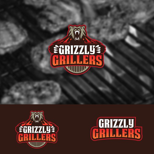 Create a fierce Grizzly bear logo for the Grizzly Grillers