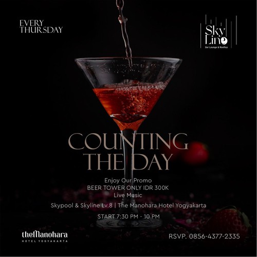 'Counting The Day' event regular promotion design for Skyline Lounge