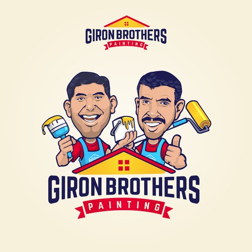 Logo design with caricatures for painting company