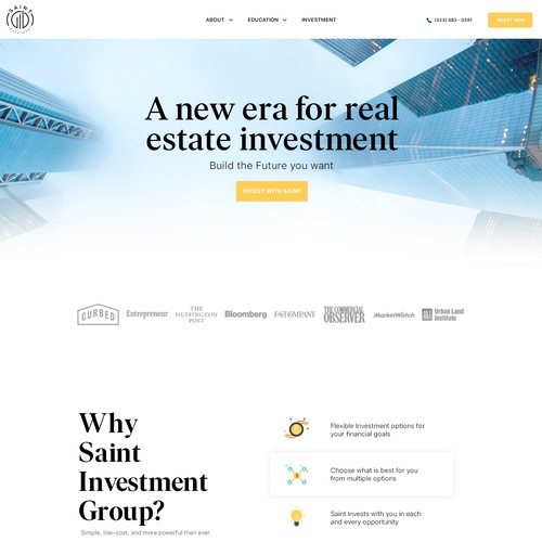 Saint Investment webpage design
