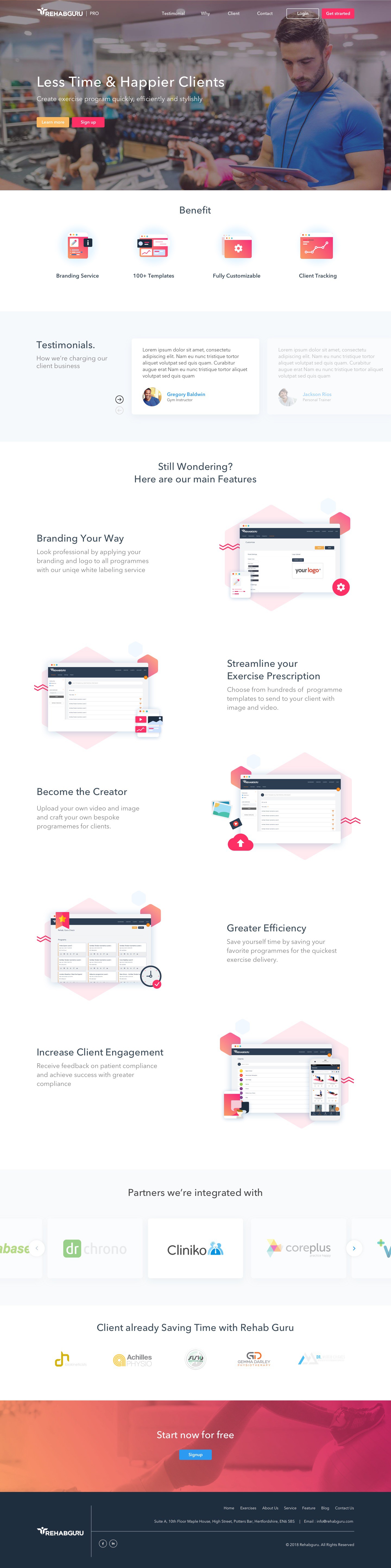 Landing page for PT and Sole Practitioner
