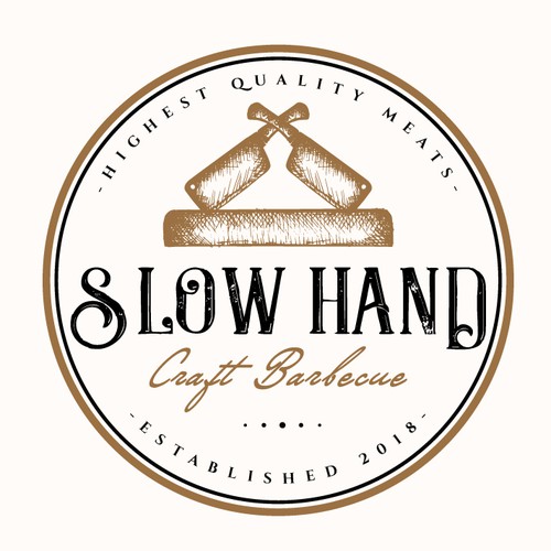 Vintage Logo for SLOW HAND CRAFT BARBECUE