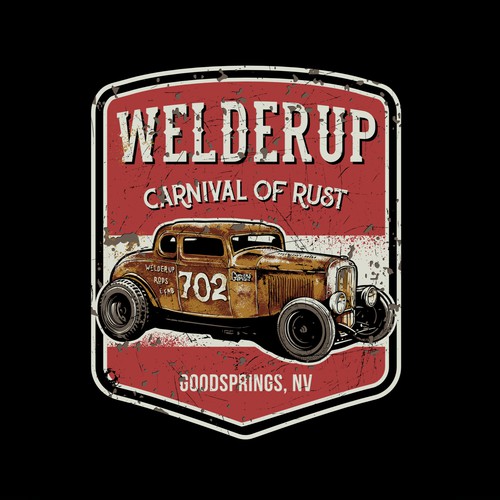 Distressed vintage automotive sign
