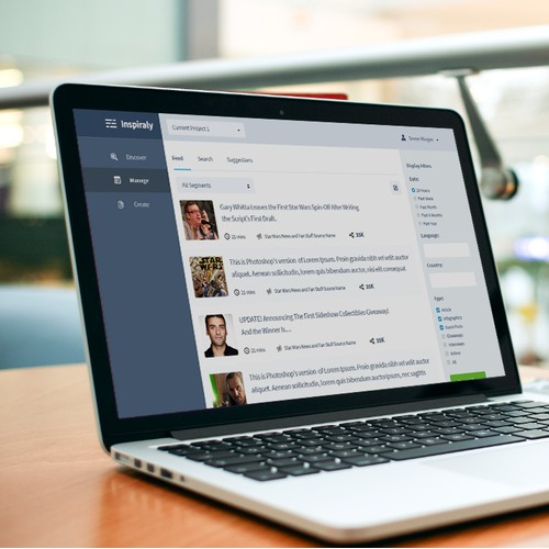 Create a modern design to a new Content Marketing Tool