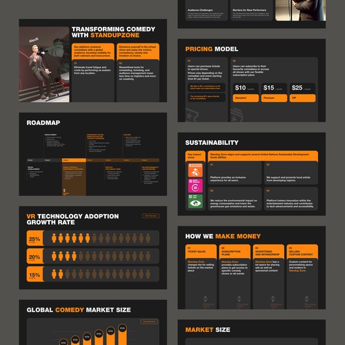 Pitch Deck for Standup Zone Startup