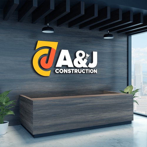 A&J Construction Logo Mockup