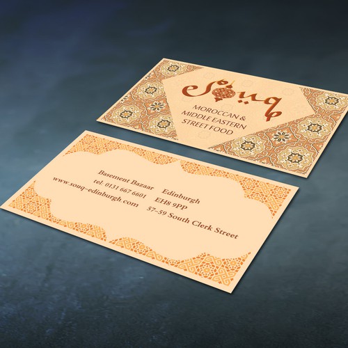 Card for Moroccan restaurant