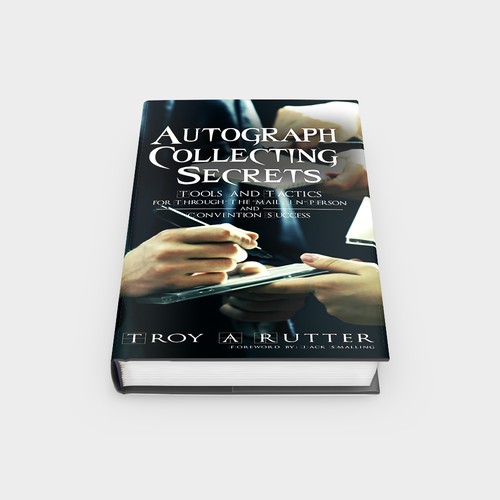 Create a compelling non-fiction book cover on autograph collecting