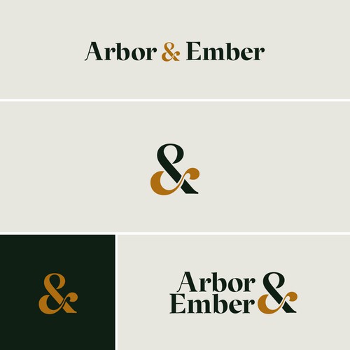 Arbor & Ember — Wordmark with a Custom, Distinctive Ampersand