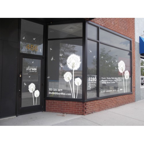 Help Design our Urban Spa's Store Front Door Entry and Window!  with a new business or advertising