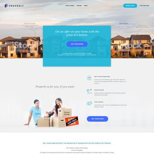 Homepage design for real estate tech company based in Canada
