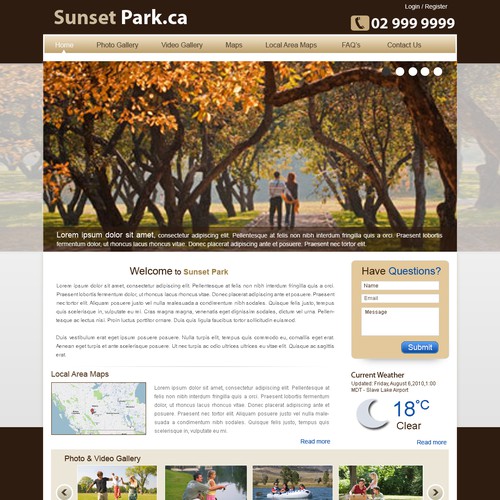 Unique website for a Recreational lake lot subdivision