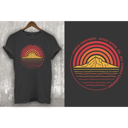 t-shirt for a boutique cannabis retail store in an outdoorsy beautiful area