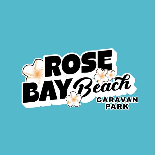 Bright and Fun logo for a beach caravan park