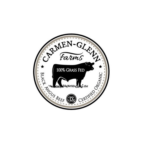 Logo for organic 100% grass fed Black Angus Beef