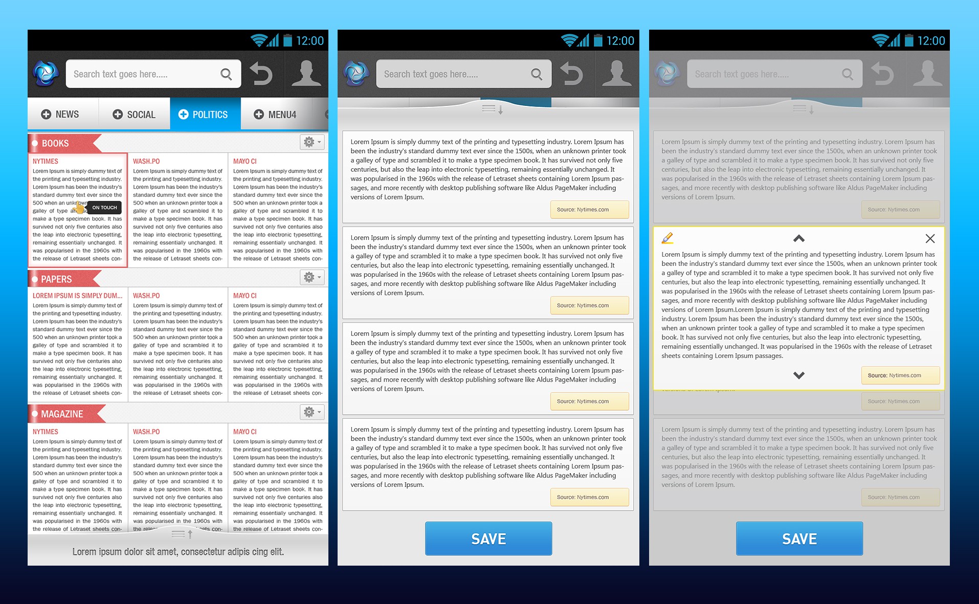 Design a novel mobile search interface (*Guaranteed Award*)