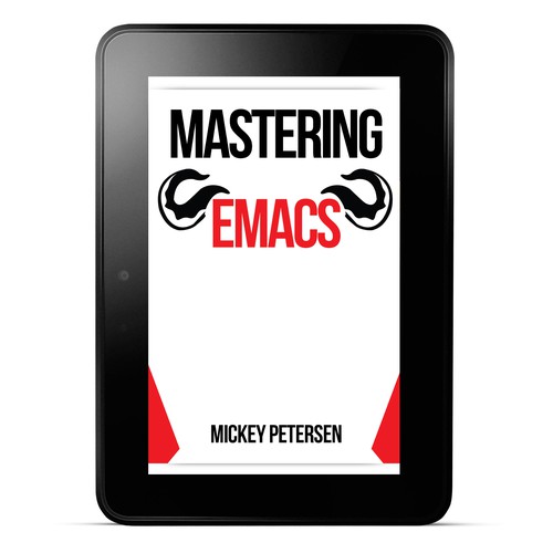 Create a book cover for the world's oldest text editor, Emacs