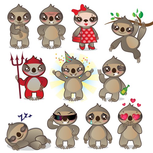 Sloth Emoji Stickers