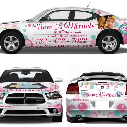 Playful and feminine concepts for car wrap