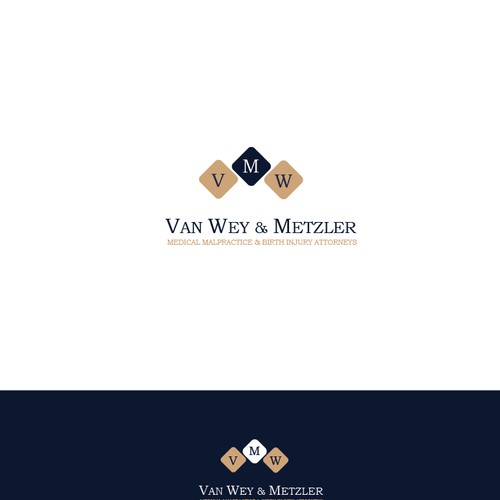 Combination Logo with Diamond Shapes 