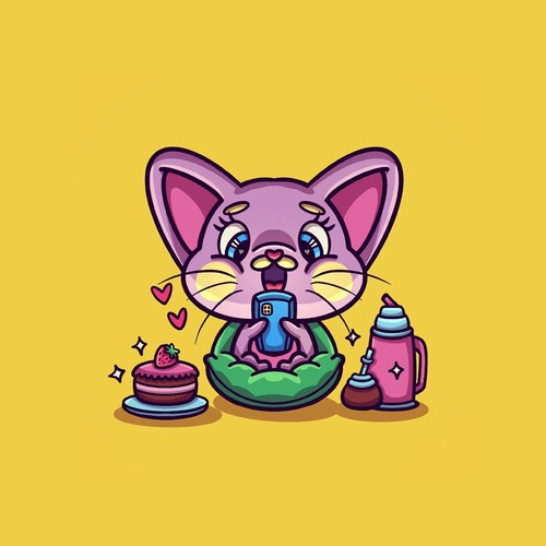 purple cat character