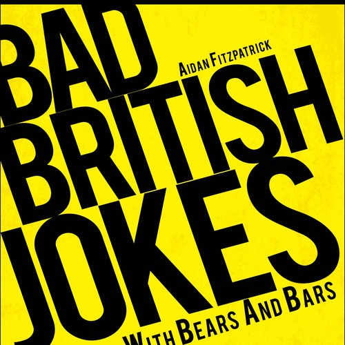 "Bad British Jokes", a cover for a dry joke book with bears and bars