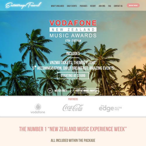 Website design for Entourage Travel