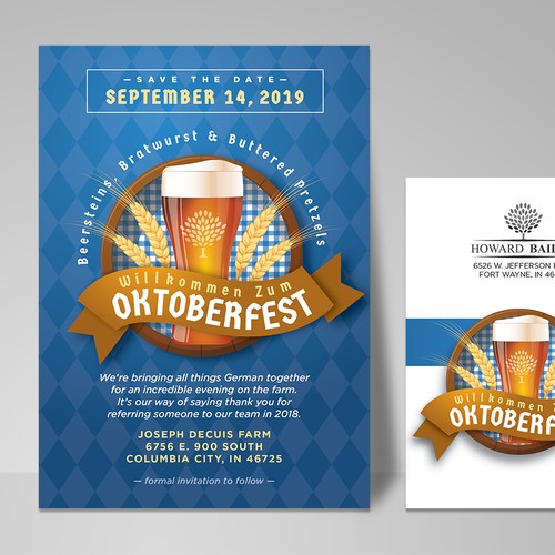 Oktoberfest Save the Date postcard