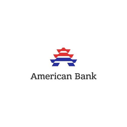 Sophisticated initial logo with american flag