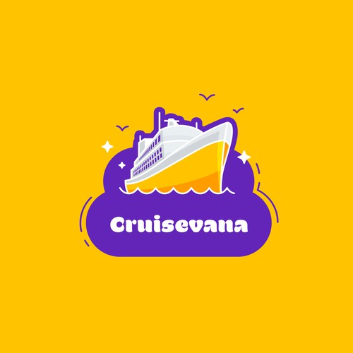 Logo design of a cruise ship.