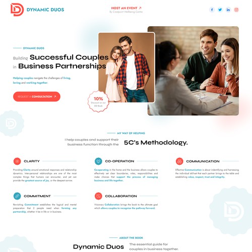 Landing page for Dynamic Duos in Business
