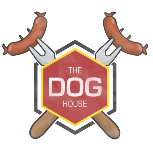 Create a killer classic hot dog cart logo for a University of British Columbia