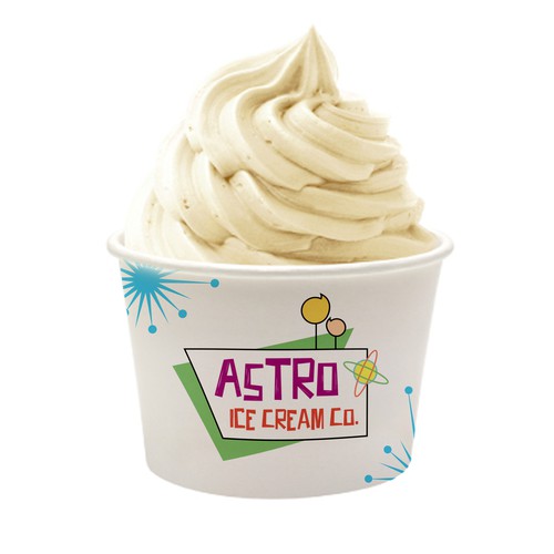 Retro-futuristic logo for ice cream