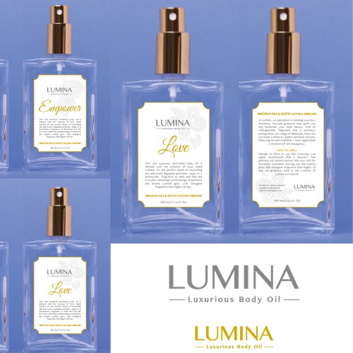 URGENT - Create beauty label for Lumina- body oils & fragrances
