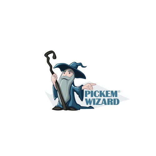 Create a Full Body Wizard Logo Who Appears to Know More Than He's Letting On