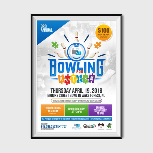 Bowling for Autism Poster Design