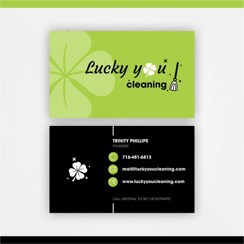 Minimalistic logo concept for lucky you cleaning