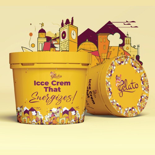 Premium Ice Cream Cup Packaging Design