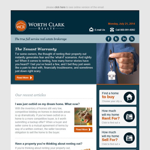 Worth Clark Realty Email Newsletter