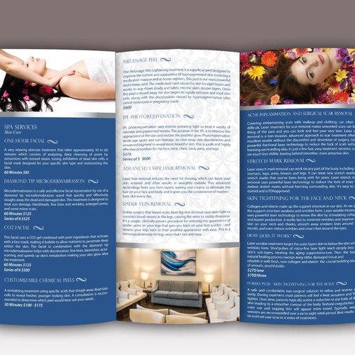 Menu design for SPA - inside