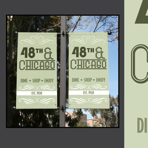 A street light pole banner design.