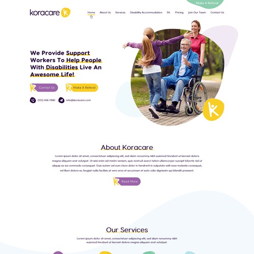 Website design for disability services company sydney australia